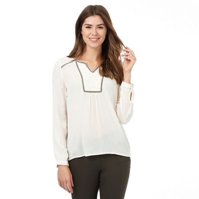 The Collection Cream peasant top
